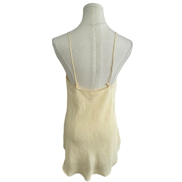 FANTASIES by Morgan Taylor‎ Yellow Slip Dress Embroidered Flowers Lace Size S - Picture 5 of 7